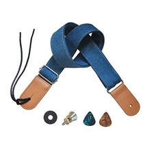 Ukulele Strap Soprano Concert Tenor Baritone Banjo Mandolin Cotton Linen Blue