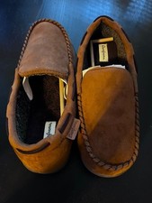 Dearfoams Men's Memory Foam Slippers Brown Indoor Outdoor Size 9-10