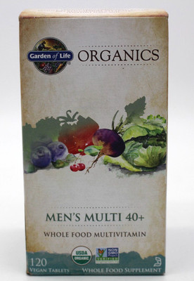 Garden of Life Organic Men's Multivitamin 40+ 120 Tablets - EXP 09/2028