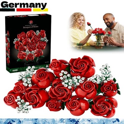 Valentinstag Geschenkset Blumenstrauß Bausteine Set 882 Stück DIY Bau Spielzeug