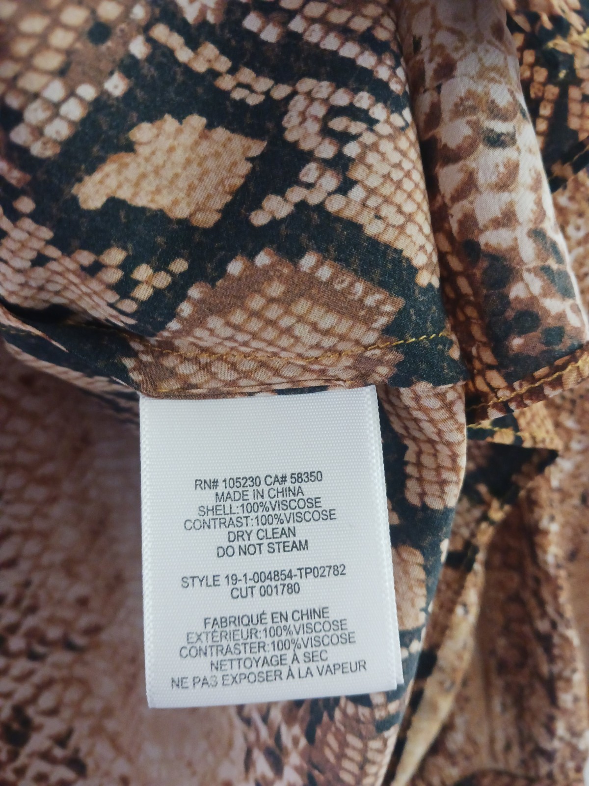 Joie Long Sleeve Animal Print Blouse Size S - image 7