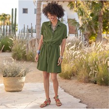 Sundance Hartford Shirt Dress in color Chive Sz Small (4-6) Bohemian Indie NWT