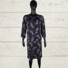 NOA NOA Women's 3/4 Sleeve Fish Pattern Crew Neck Viscose Dress sz D 40