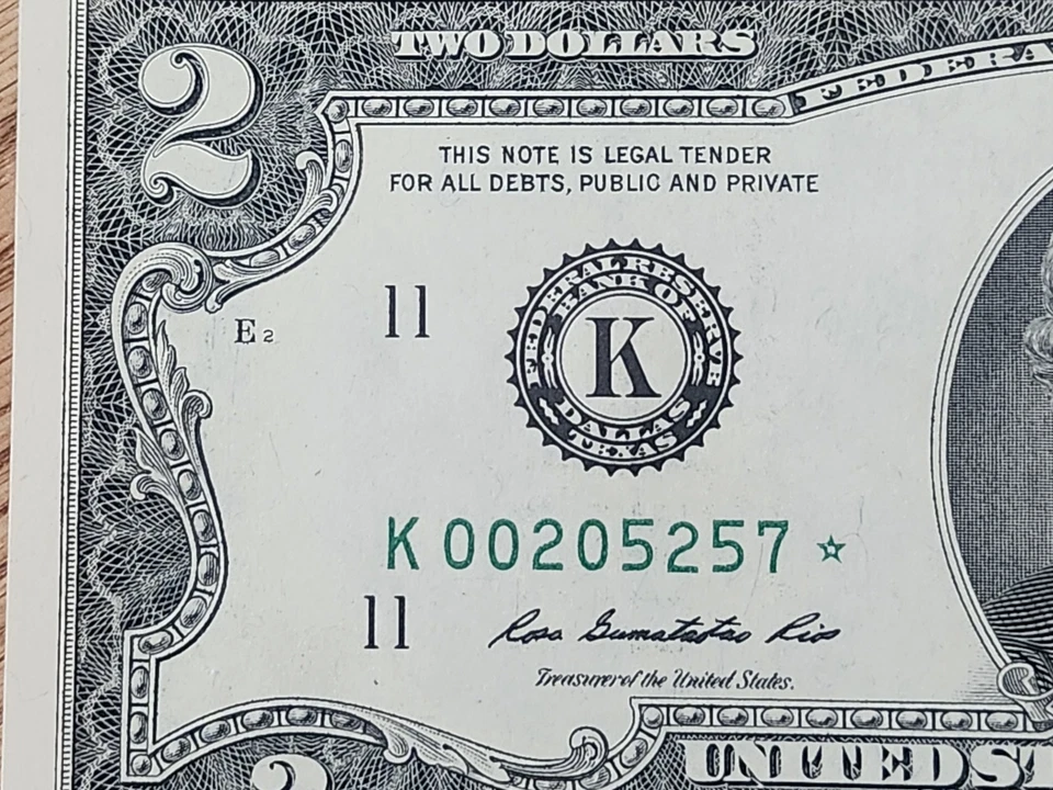 2009 $2 "STAR NOTE" DALLAS DISTRICT UNC/GEM K00205257* 512K RUN 2 OF 3 CONS SER - Image 3 of 4