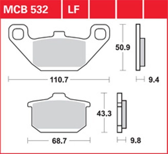 Plaquettes de frein avant MCB 532 pour motos Kawasaki EN 500 et ER 5