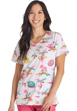 Chip N Dale Cherokee Scrubs Tooniforms Disney V Neck Top TF614 CDBF