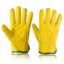 Leather Driver Work Gloves Fleece Lined Lorry Truck Driving Welding Safety Glove