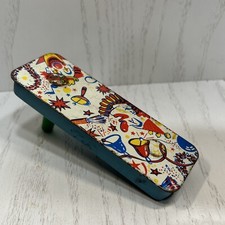 Vintage 1950s Litho Tin Ratchet Noisemaker Circus Clowns 4.5  New Years bin-2 