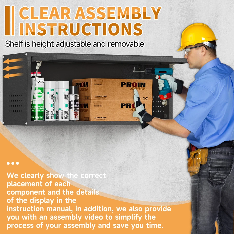 Armario de pared de herramientas montado en la pared gabinete de almacenamiento de metal gabinete de garaje cocina nuevo Foto 4 de 4