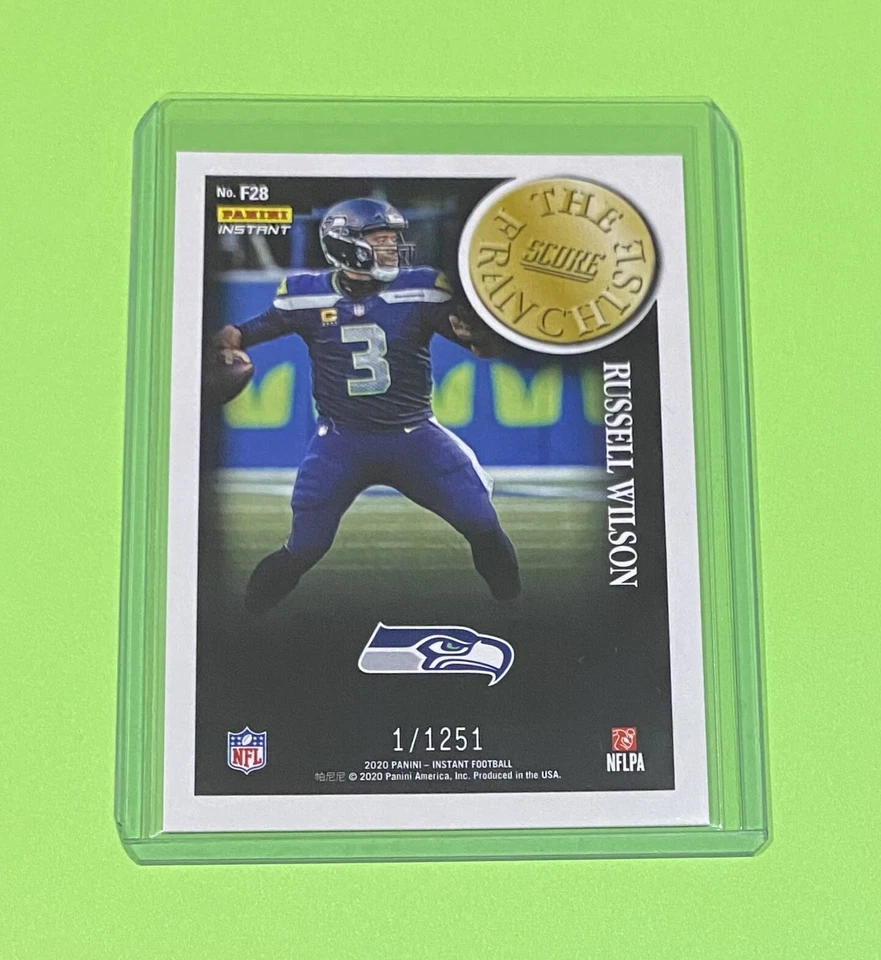 2020 Panini Instant Russell Wilson SCORE THE FRANCHISE 1/1251 SP Seahawks #F28 - Image 2 of 2