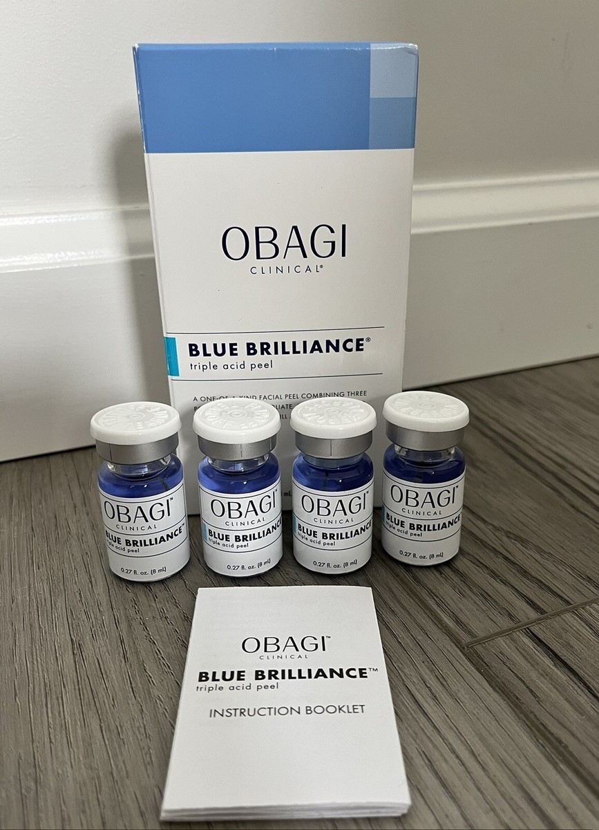 New Sealed Obagi Clinical Blue Brilliance Triple Acid Peel 4 x 0.27 Fl Oz Vials New Sealed Obagi Clinical Blue Brilliance Triple Acid Peel 4 x 0.27 Fl Oz Vials