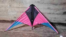 Vintage Cheetah Stunt Kite 64" Span Pink Teal Black