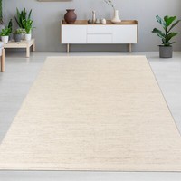 Handgewebter Wollteppich FüR Wohn- Schlaf- Oder Esszimmer - Creme-Beige