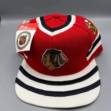 Vintage Chicago Blackhawks Hat Men Red Twins Enterprise NHL Snap Back Cap New
