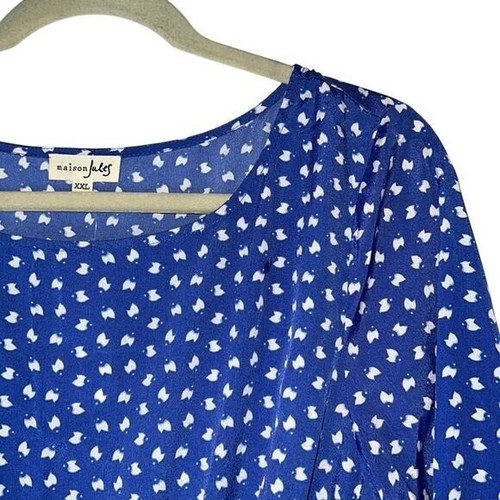 Vestido Pullover Maison Jules Damas Manga Larga Azul y Blanco, Talla XXL, NUEVO CON ETIQUETAS - Imagen 3 de 6