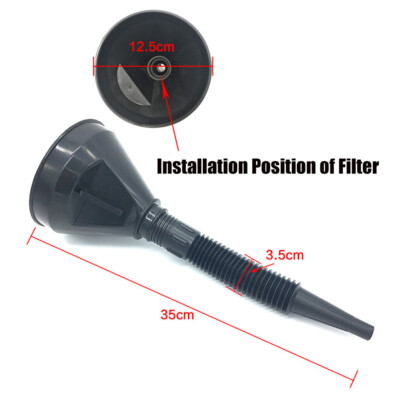 Garage Petrol Diesel Oil Fuel Funnel Long Neck Flexible Funnel with fliter Net