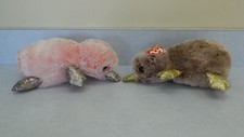 TY Beanie Boos - 1 NWT PERRY the Platypus and 1 Used Wilma the Platypus