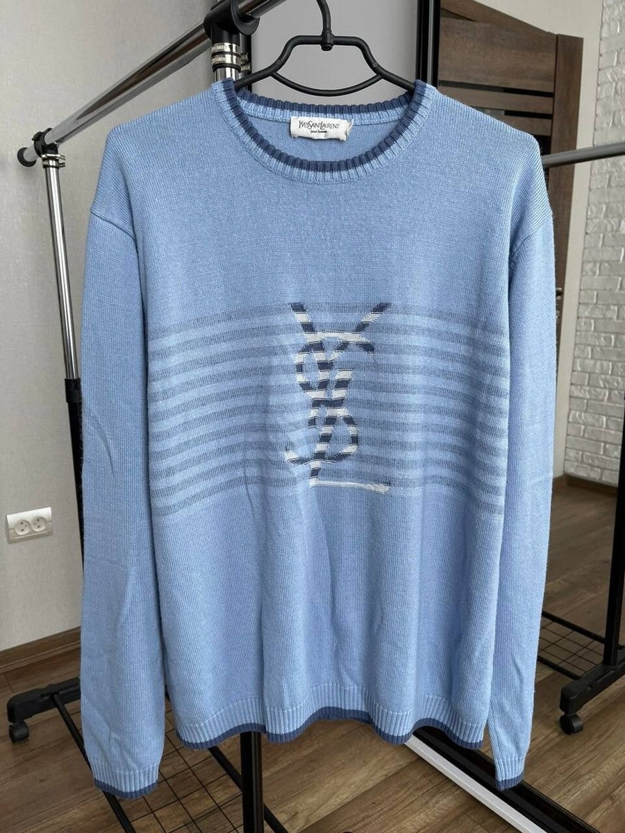 Yves Saint Laurent YSL Vintage Big Logo Knit Sweater Yves Saint Laurent YSL Vintage Big Logo Knit Sweater