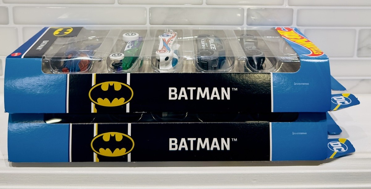 Hot Wheels 2024 Batman 5 Pack Arkham Batmobile Harley Quinn and