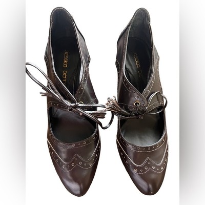 Chaussures Jessica Bennett Compensées Poinçons Laiton Caramel - Taille 8.5/9 étroites - Mary Janes