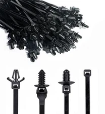 120 Packs Car Mount Wire Tie, Nylon Push Mount Cable Zip Tie Strap 