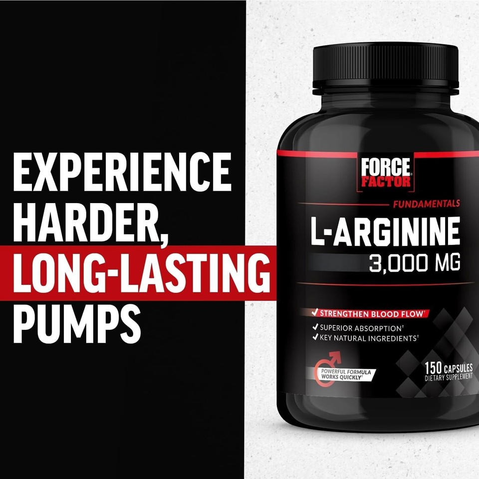 Force Factor L-Arginine HCL Powder Unflavored -- 6 g - 30 Servings