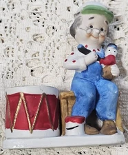 VTG 78 Jasco Luvkins #11 Hand Painted Porcelain Toy Maker Holiday Candle Holder