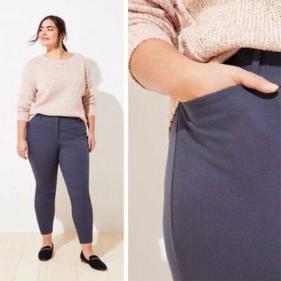 Ann Taylor LOFT Plus Size Skinny Ankle Pants in Coastal Grey 26 | eBay