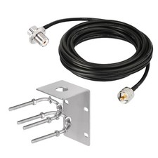 Stainless Steel Antenna Mount Bracket with U-Bolts ,5m RG58 Cable PL259 to SO239
