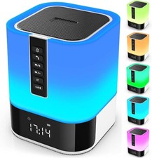 5 in 1 Touch Control Night Light Bluetooth Speaker 12/24h Digital Alarm Clock