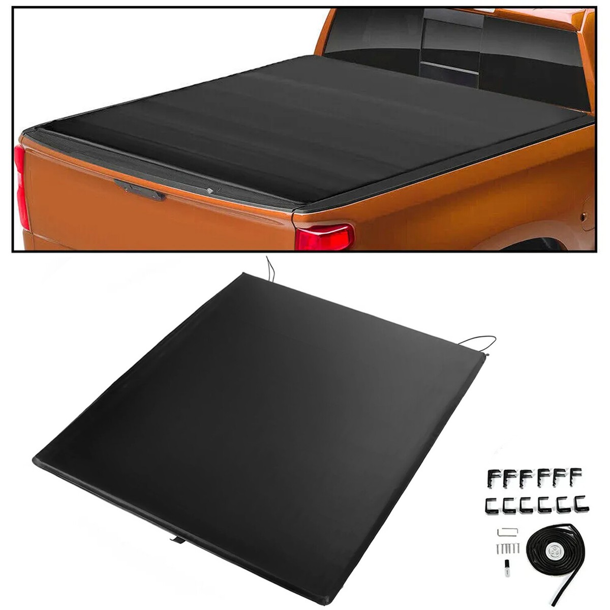 Soft Tonneau Cover Roll Up 6.5' Truck Bed For Chevy Silverado GMC