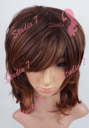 W12 Dark Brown Ombre Mix Full Wig Medium Length Wavy Permatease Top - studio7-uk - Picture 5 of 6