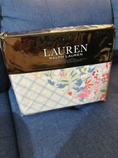 300 Lauren Ralph Lauren White Blue Red Flowers Full/Queen Duvet Cover Set