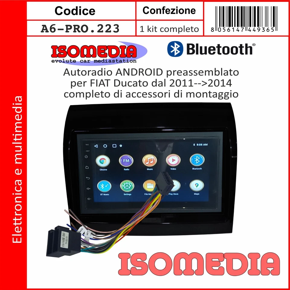 AUTORADIO ANDROID 7" COMPATIBILE PEUGEOT BOXER 2011 A 2014 KIT 4+64GB - Immagine 3 di 4