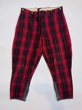 Vintage 35" waist Woolrich Red Black Buffalo Plaid Hunting Pants Lace Punk Rock
