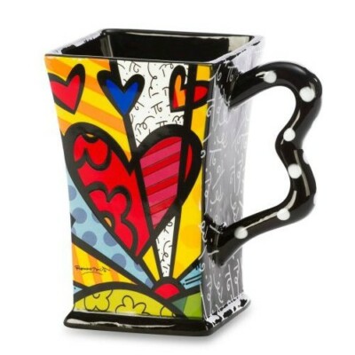 ROMERO BRITTO  HEART SQUARE MUG - A NEW DAY