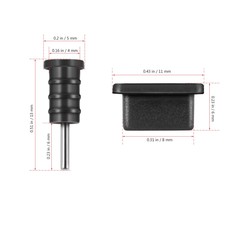 Set Di 8 Tappi Antipolvere USB-C Con Gancio A Farfalla In Metallo – Protezione Per Porta Di Ricarica Per Telefono, Tablet E Cuffie - 3