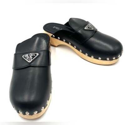PRADA Studded Leather Clogs | eBay