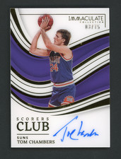 2022-23 Immaculate Tom Chambers Scorers Club Auto Autograph #3/75 Suns Legend