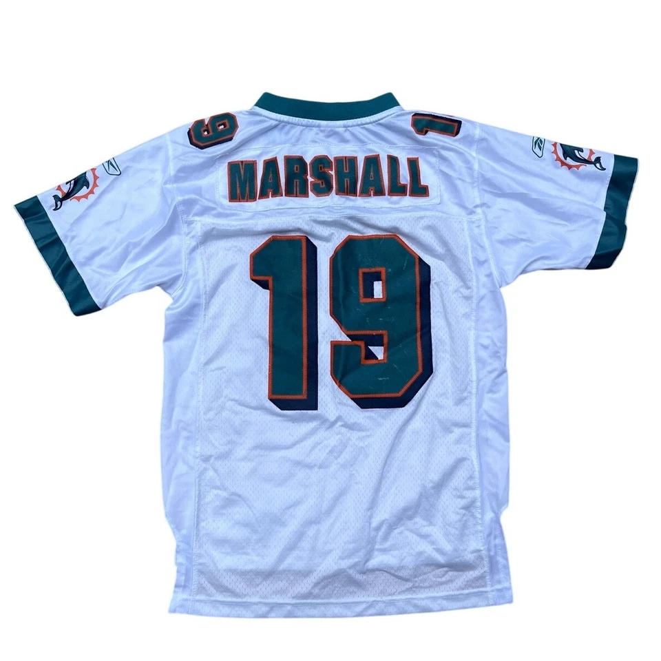 Camiseta deportiva Reebok Miami Dolphins Brandon Marshall #19 de fútbol americano NFL Nike juvenil talla L Foto 2 de 4
