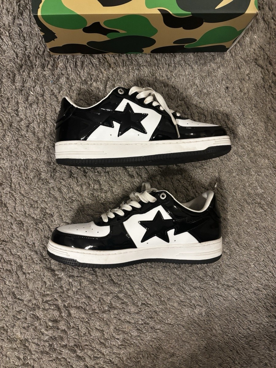 BAPE A Bathing Ape STA ブラック/ホワイト A Bathing Ape BAPE STA Black White Men's Casual Sneaker Logo Star