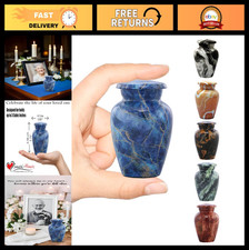 Mini Marble Finish Cremation Urn for Human or Pet Ashes - Keepsake Memorial Toke