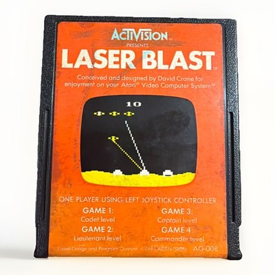 Vintage Atari 2600 Laser Blast Game Cartridge by Activision AG-008 - Untested 