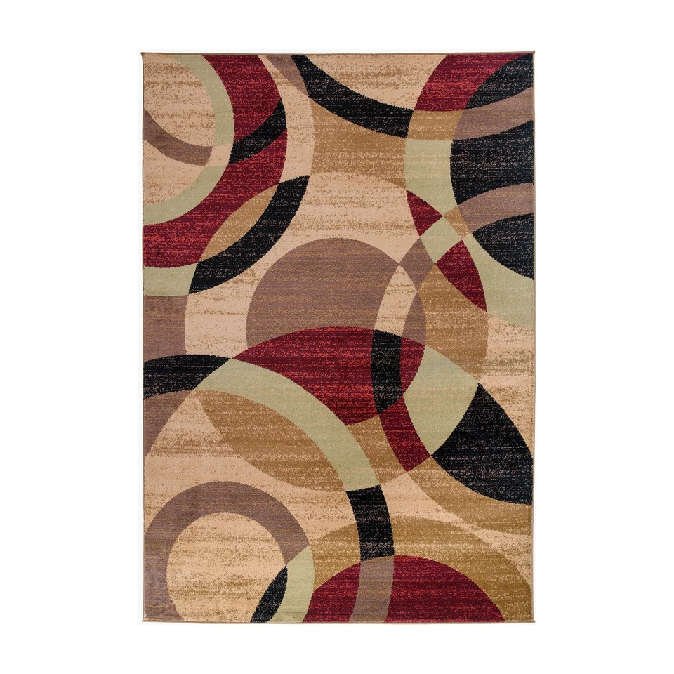 Rugshop Area Rugs for Living Room 8x10 Modern Geometric Circles Dining Room Rug - Image 2 of 4