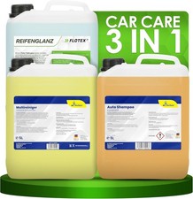 Flotex Car Care 3in1 Bundle Autoshampoo 5L Reifenpflege 5L Multireiniger 500ml