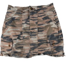Express Camo Cargo Mini Skirt Size 6 Stretch Denim Cutoff DIY Festival Y2K