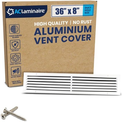 36x8'' Air Return Vent Cover Aluminum Decorative Ceiling Wall Rustproof HVAC