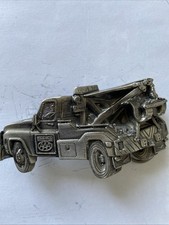 Vintage 1981 AAA Tow Truck Wrecker Belt Buckle Made in USA Pewter 3D #8116