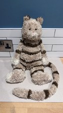 Jellycat striped tan and brown cat, rare, J477