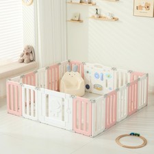18 Panels Baby Play Pen, Extra Large Baby Playpen, Foldable Astronauts Play P...